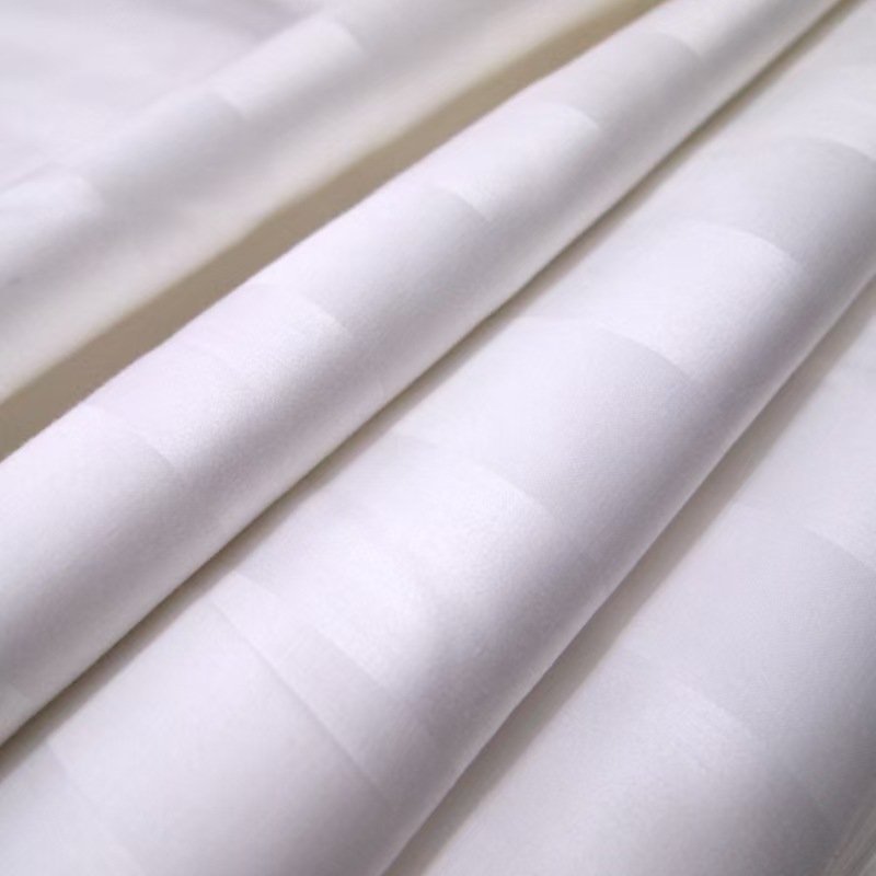Hotel sateen stripe fabric detail